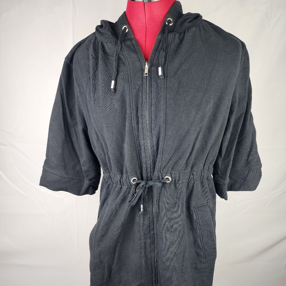 White House Black Market Hooded Black Dress with Pockets